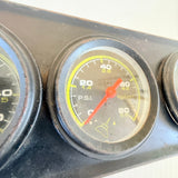 Vintage Triple Gauges Set Temperature Oil Pressure VAC Gauge Untested Sold As Is