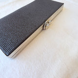 Vintage Gold Crest Black Beaded Clutch Purse Made In Australia