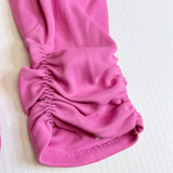 Vintage Mambo 1950s 1960s Long Deep Pink Nylon Gloves Elastic Ruching Small Size 7.5