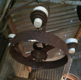 Amazing Upcycled Hand Forged Iron Chandelier Artisan Blacksmith Made