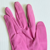Vintage Mambo 1950s 1960s Long Deep Pink Nylon Gloves Elastic Ruching Small Size 7.5