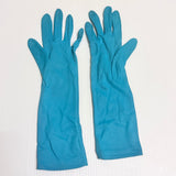 Vintage Collins of NSW 1950s Long Turquoise Blue Nylon Gloves
