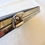 Vintage Gold Crest Black Beaded Clutch Purse Made In Australia