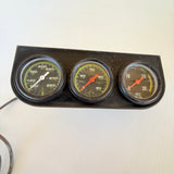 Vintage Triple Gauges Set Temperature Oil Pressure VAC Gauge Untested Sold As Is