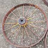 A Large & Heavy Pair Of Old Machinery Wheels - PICKUP ONLY - NO SHIPPING