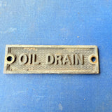 Original Oil Drain Cast Brass Tag Plate From 1920s Vintage Car