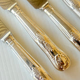 8 x Vintage English Silver Plate Dinner Knives Philip Marks EPNS Kings Pattern
