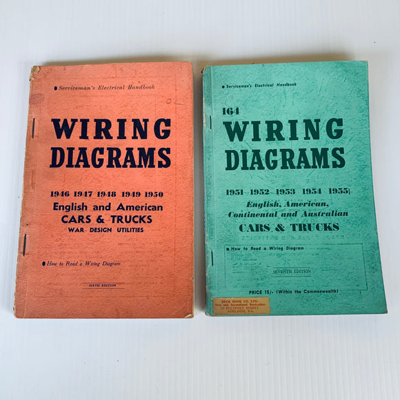 Vintage Wiring Diagrams Books X 2 Cars & Trucks 1946 - 1950 & 1951 - 1955