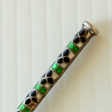 Vintage Silver And Cloisonne Enamel Handle Iced Tea Spoon Straw Sipper Swizzler
