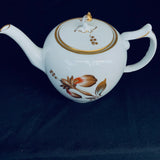 Vintage Royal Copenhagen Fine Bone China Teapot Brown Iris Pattern