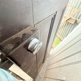 Edwardian Era Wooden External Door With Glass Plus Lock With Key