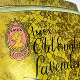 Tall Vintage Imex Old English Lavender Talcum Talc Powder Tin