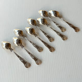 8 x Vintage English Silver Plate Tea Spoons by Philip Marks of Sheffield Kings Pattern EPNS