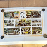 Vintage US Automobile Quarterly Car Portrait Poster The Model A Ford Colour 1978