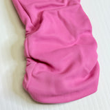 Vintage Mambo 1950s 1960s Long Deep Pink Nylon Gloves Elastic Ruching Small Size 7.5