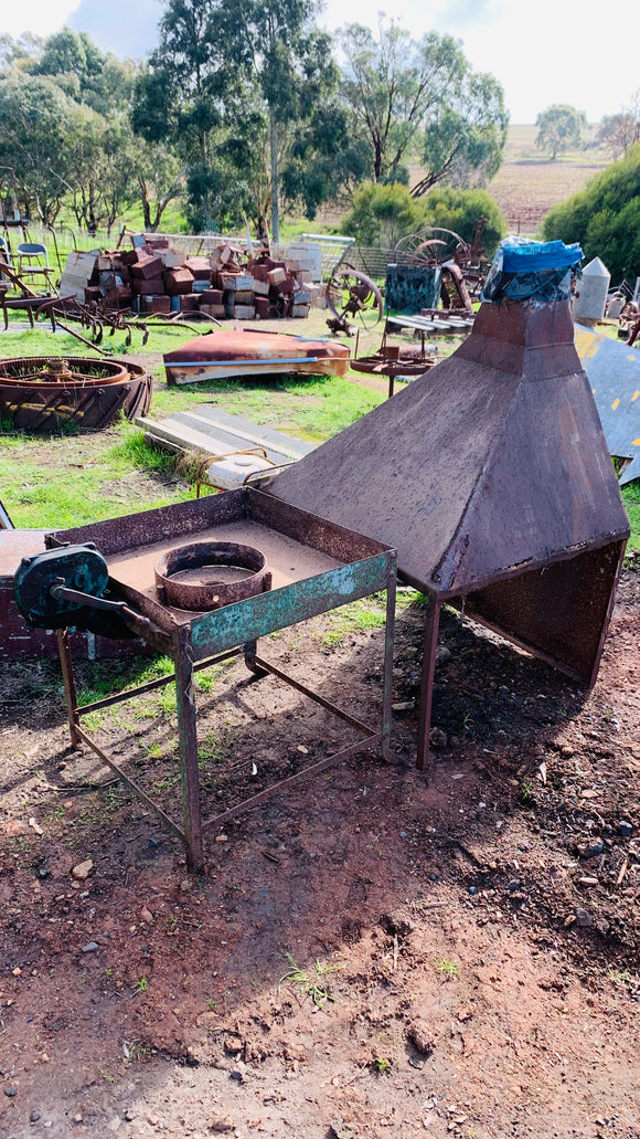 Vintage Blacksmith Forge Table With Blower And Chimney