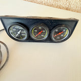 Vintage Triple Gauges Set Temperature Oil Pressure VAC Gauge Untested Sold As Is