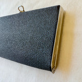 Vintage Gold Crest Black Beaded Clutch Purse Made In Australia