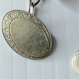 Vintage Sterling Silver Gentleman’s Chain Cufflinks Oval Blank For Engraving