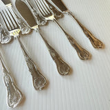 8 x Vintage English Silver Plate Fish Knives & Forks by Philip Marks of Sheffield Kings Pattern EPNS