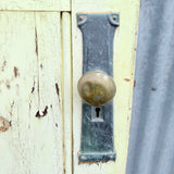 Edwardian Era Wooden Door With Very Unique Arts & Crafts/Art Nouveau Brass Door Plates - PICKUP ONLY - NO SHIPPING