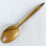 Antique Edwardian Scottish Hand Carved Horn Spoon With Silver Mounted Heart