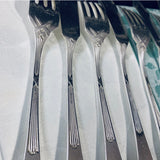 6 x Vintage Silver Plate Fish Knives & Forks Art Deco Pattern Continental