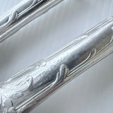 Vintage Christofle France 2 Piece Carving Set Steel & Silver Plate Rococo Pattern
