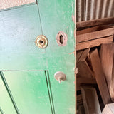 Edwardian Era Wooden External Door With Glass Plus Lock With Key