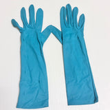 Vintage Collins of NSW 1950s Long Turquoise Blue Nylon Gloves