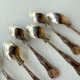 8 x Vintage English Silver Plate Tea Spoons by Philip Marks of Sheffield Kings Pattern EPNS