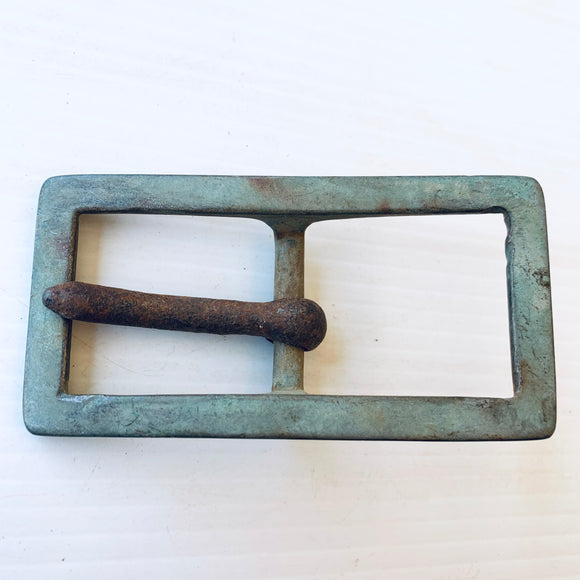 Vintage Brass Buckle Off Leather Horse Harness For Leatherwork Or Belt Upcycle