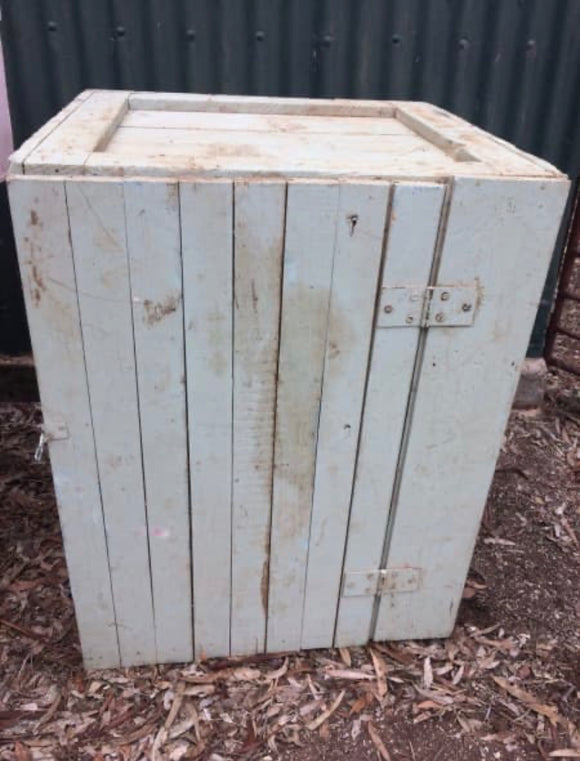 Early Rustic Vintage Wooden Box Cupboard