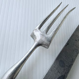 Vintage Christofle France 2 Piece Carving Set Steel & Silver Plate Rococo Pattern