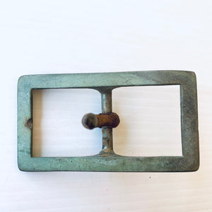 Vtg Brass Buckle Off Leather Horse Harness For Leatherwork Or Belt Upcycle