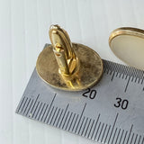 Vintage Gold Tone Mother Of Pearl Men’s Cufflinks Oval Toggle Back West Germany