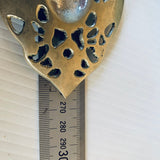 Vintage Silver Plate Serving Spoon & Fork Ornate Fleur De Lys Handles Made In Italy