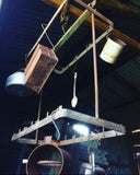 Vintage Solid Steel Chapman’s Smallgoods Butcher Hanging Pot Rack