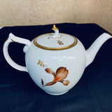 Vintage Royal Copenhagen Fine Bone China Teapot Brown Iris Pattern