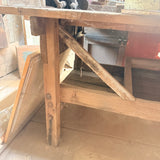 Antique Heavy Rustic Redgum Work Bench With Vice & Striking Plate - PICKUP ONLY - NO SHIPPING