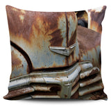 New cushion pillow cover printed with original photograph of a rusty 1948 Chevrollet grille