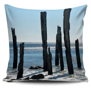 New cushion pillow cover printed with original photograph of Port Willunga Jetty Ruins