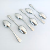 6 Vintage Silver Plate Dessert Spoons By FW