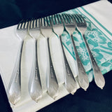 6 x Antique English Silver Plate Dinner Forks Queen Anne Pattern