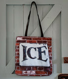 New Cloth Tote Carrier Bag ~ Antique Sign Ice Historic Maldon ~ Original Photography