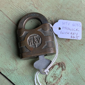 Vintage Ex Mine Government of South Australia Brass Padlock By HTV of England