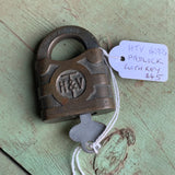 Vintage Ex Mine Government of South Australia Brass Padlock By HTV of England
