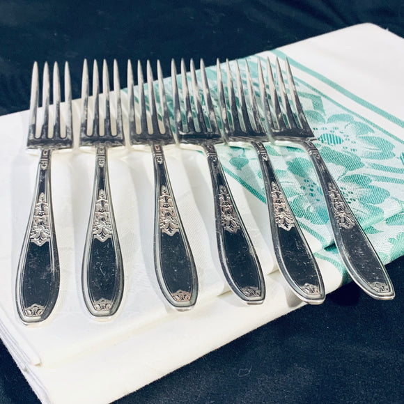 6 x Vintage Silver Plate Dinner Forks by 1847 Rogers Bros