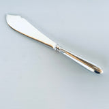 Antique English Silver Plate Large Fish Server Knife in Lotus Pattern by Mappin & Webb