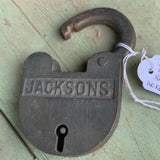 Vintage Ex Mine Brass Padlock By Jackson’s of Launceston, Tasmania